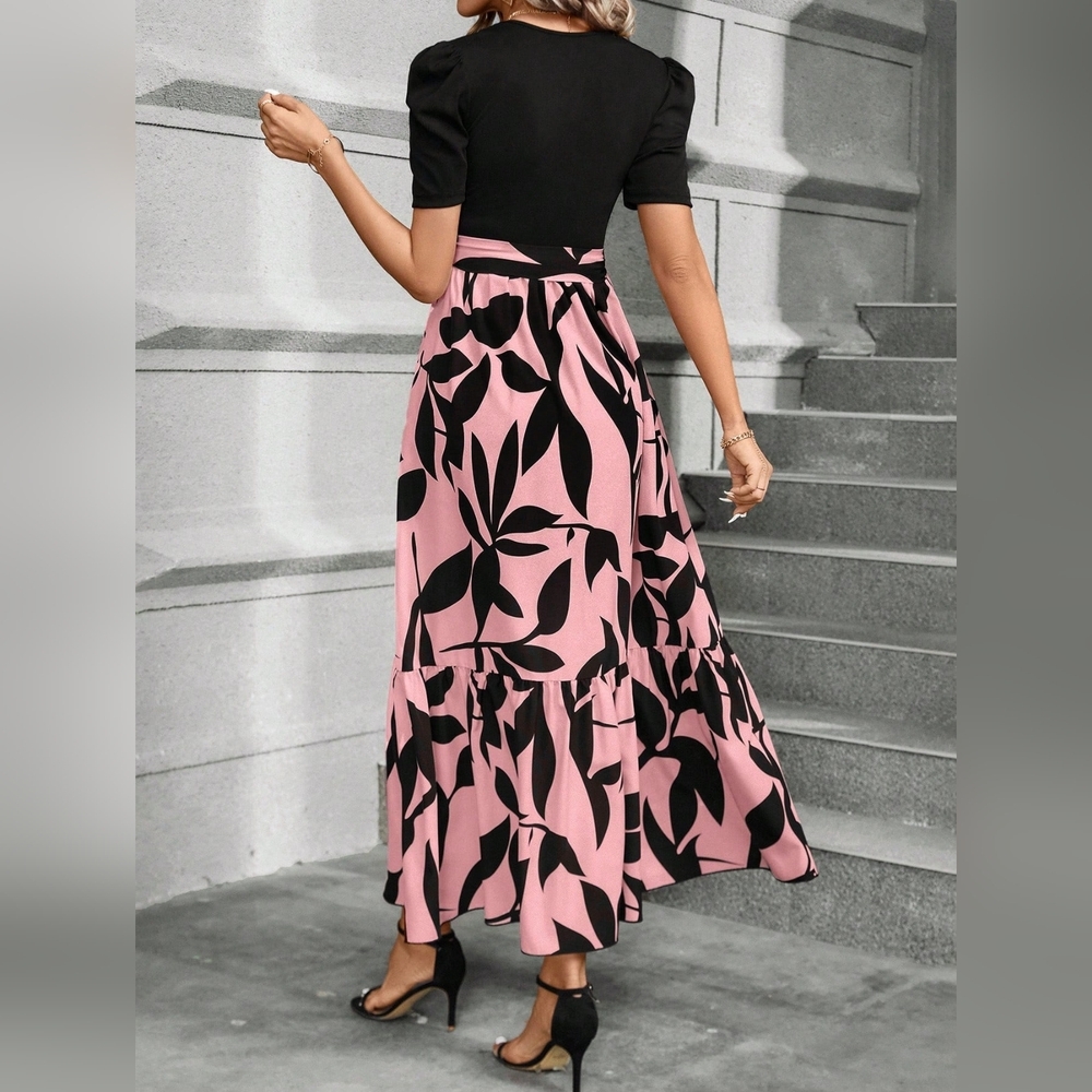 Puff Sleeve Dress With Ruffled Hemline says xl but more like a large - Picture 4 of 5